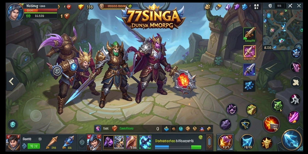 Screenshot gameplay 77SINGA menampilkan aksi seru di dunia MMORPG.