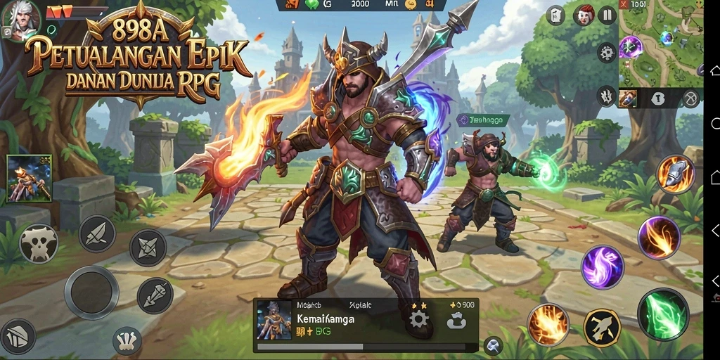 Gameplay 898A menampilkan pertarungan mendebarkan dan eksplorasi dunia RPG.