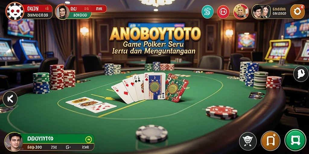 Tampilan gameplay seru ANOBOYTOTO dalam permainan Poker.