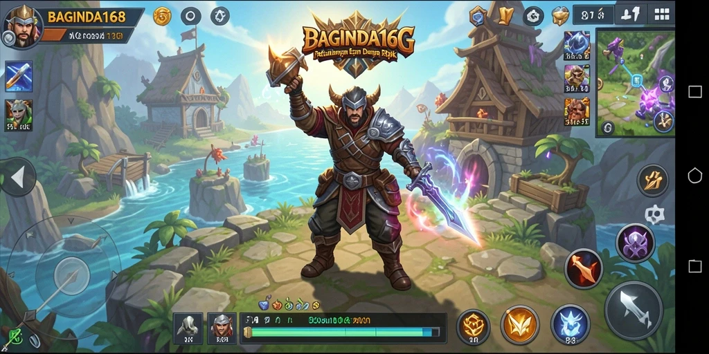 Screenshot utama BAGINDA168 yang menunjukkan aksi pertarungan RPG yang epik.