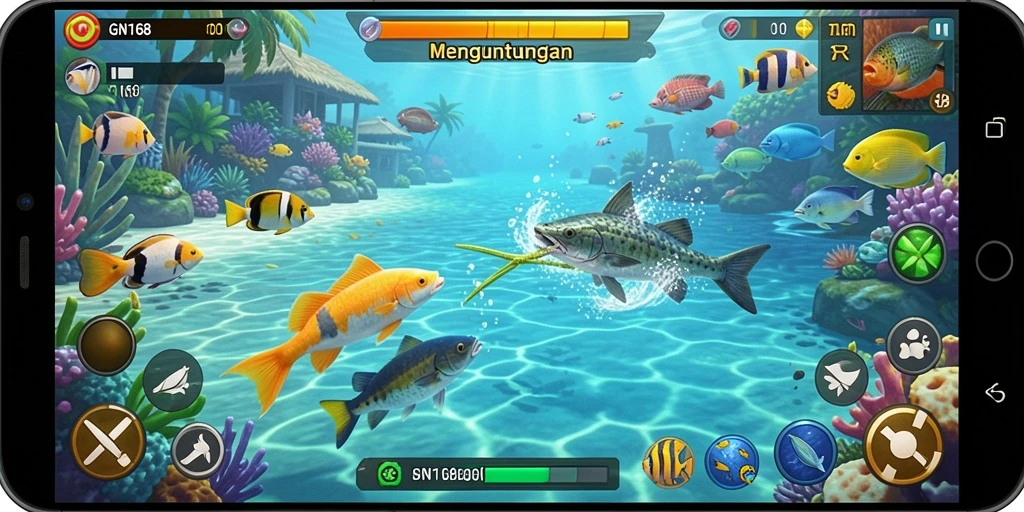 Gameplay seru Tembak Ikan di GN168 dengan grafik menawan.