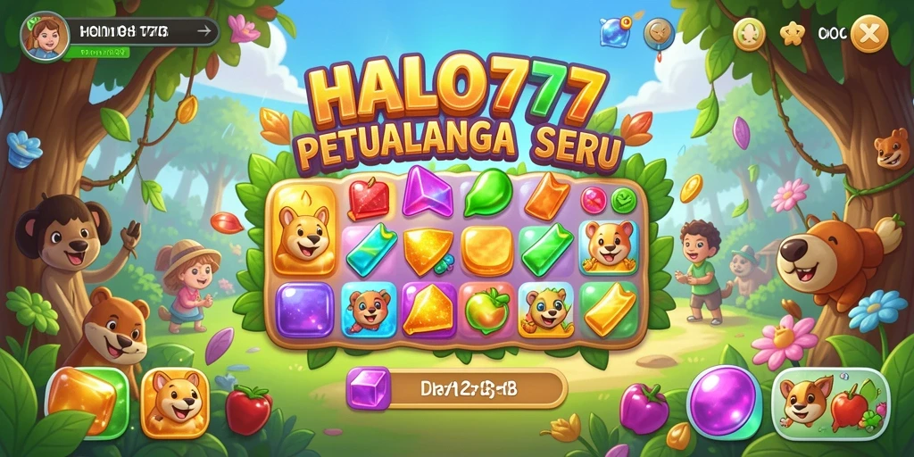 Screenshot gameplay HALO777 menampilkan keseruan mencocokkan permata.