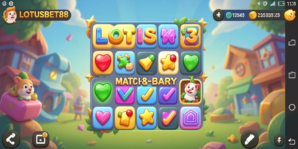 Screenshot LOTUSBET88 dengan gameplay seru dan penuh warna.
