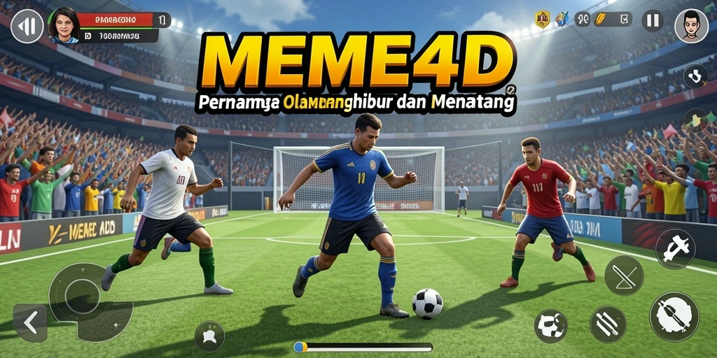Tampilan utama gameplay MEME4D yang menampilkan aksi seru olahraga.