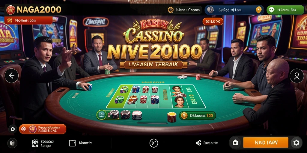 Screenshot gameplay NAGA2000 menampilkan suasana Live Casino yang mendebarkan.