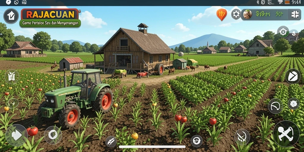 Tampilan menarik dari gameplay pertanian RAJACUAN.
