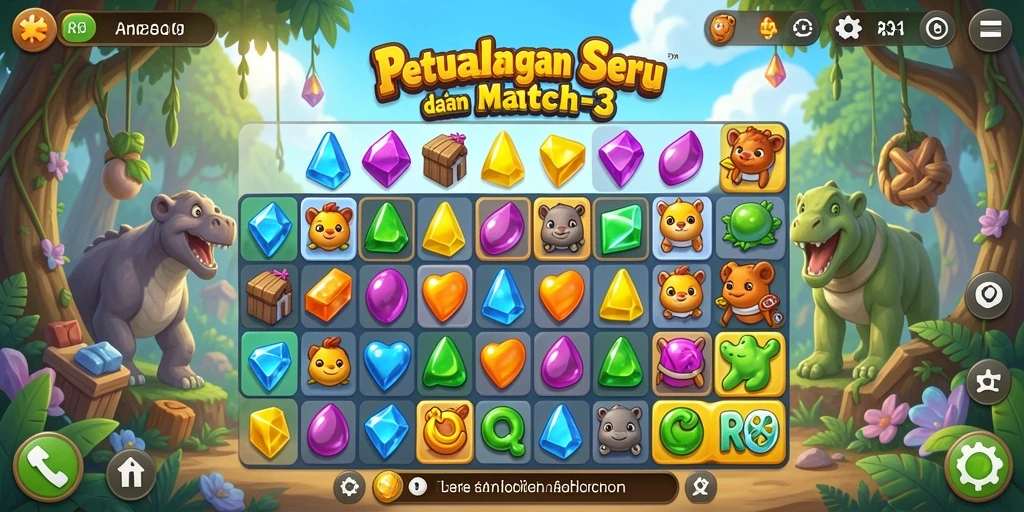 Screenshot gameplay menampilkan kombinasi permata yang menakjubkan dalam RR89.