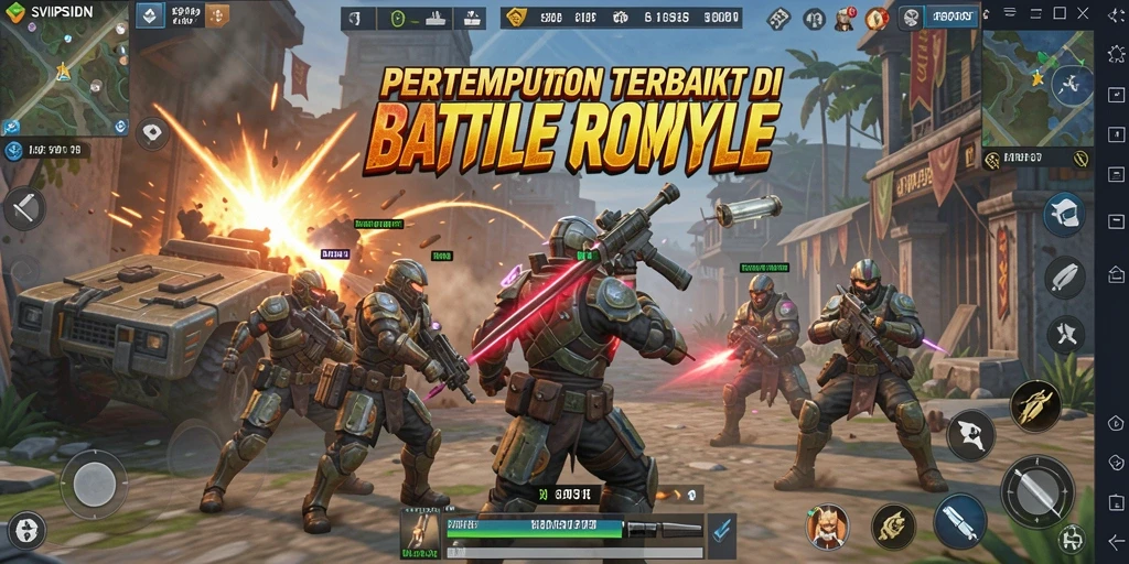 Tampilan layar permainan <strong>SVIPSIDN</strong> dalam aksi Battle Royale yang mendebarkan.