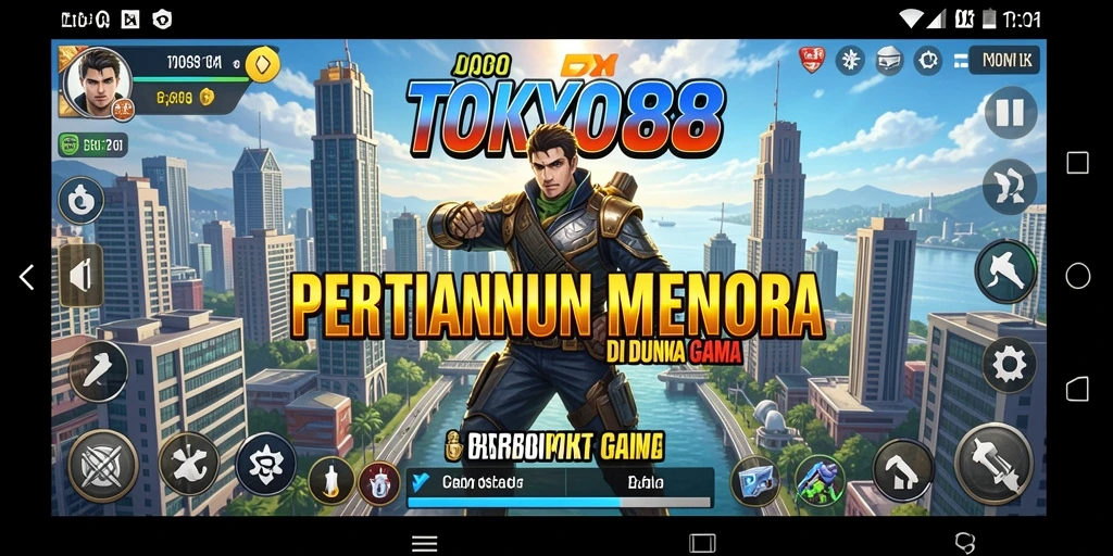 Screenshot gameplay TOKYO88 dengan menara dan musuh yang menegangkan.