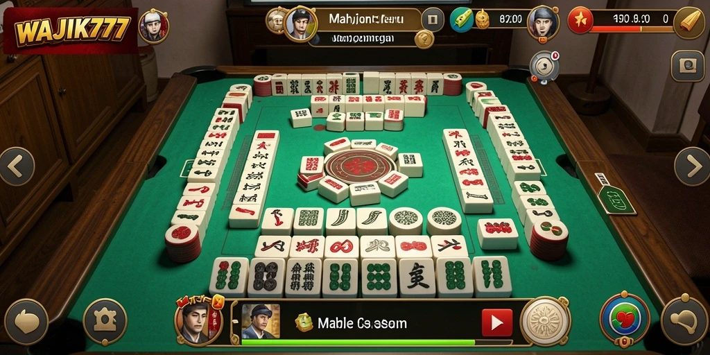 Screenshot gameplay menunjukkan keseruan bermain Mahjong di WAJIK777.