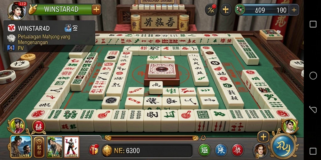 Tampilan menarik dari gameplay Mahjong di WINSTAR4D.